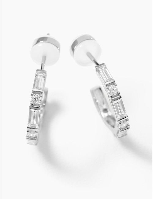 Boucles d’oreilles Façades Galerie argent