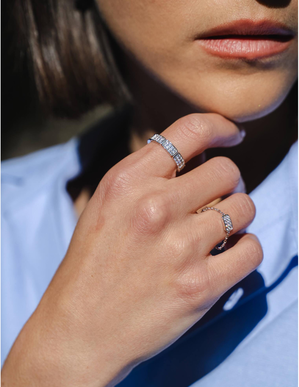 Bague Les Pavés Chaîne argent