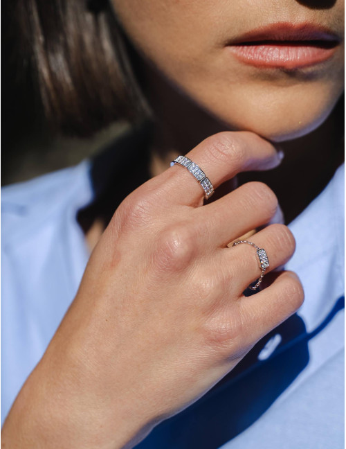 Bague Les Pavés Chaîne argent