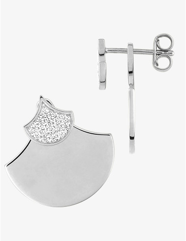 Boucles d’oreilles Duo Éventail Glamour argent