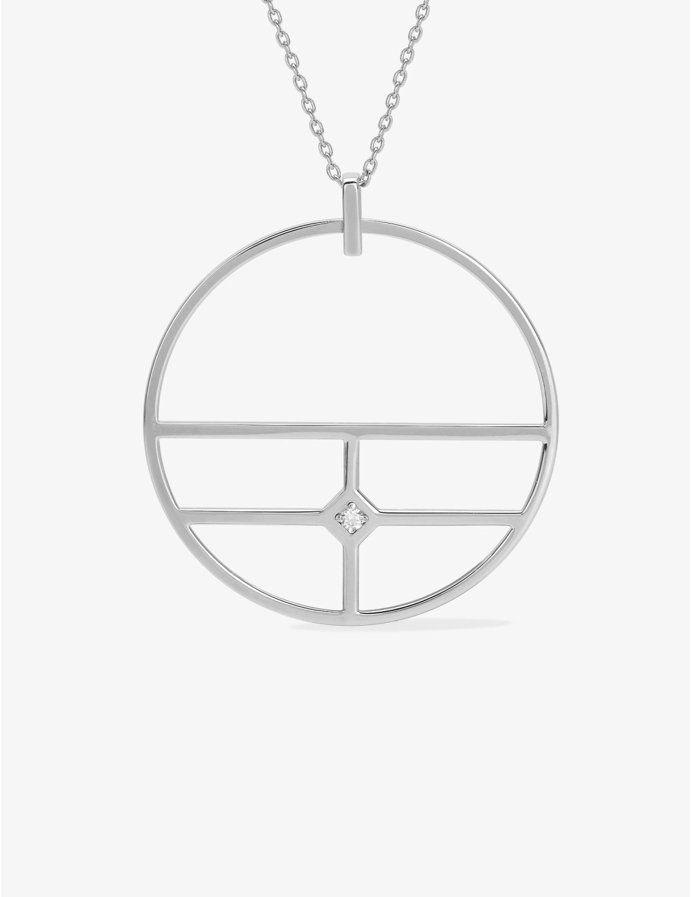 Sautoir Ligne Graphique argent