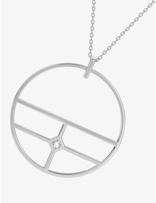 Sautoir Ligne Graphique argent