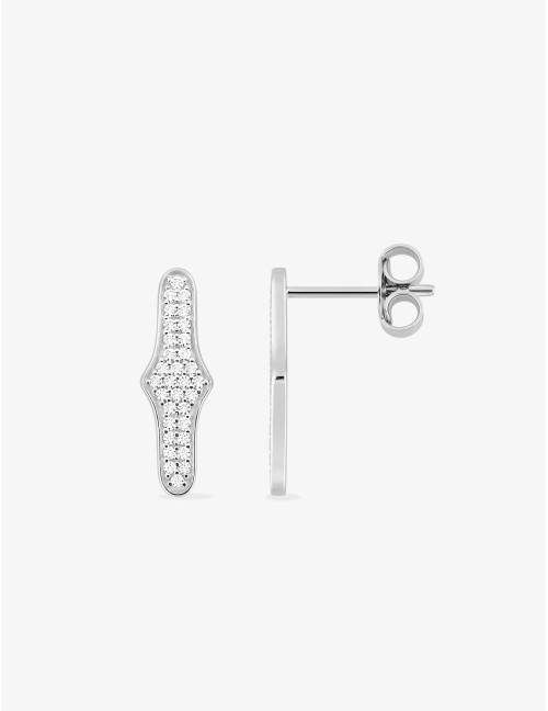 Boucles d’oreilles Glamour Signature argent pavé