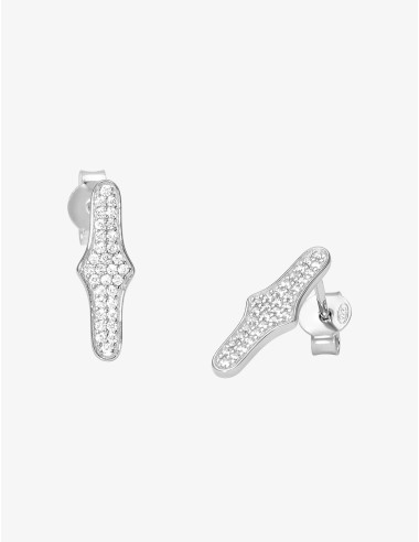 Boucles d’oreilles Glamour Signature argent pavé