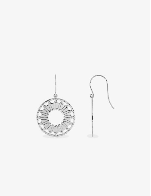 Boucles d'oreilles pendantes Soleil Graphique argent