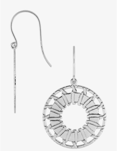 Boucles d'oreilles pendantes Soleil Graphique argent