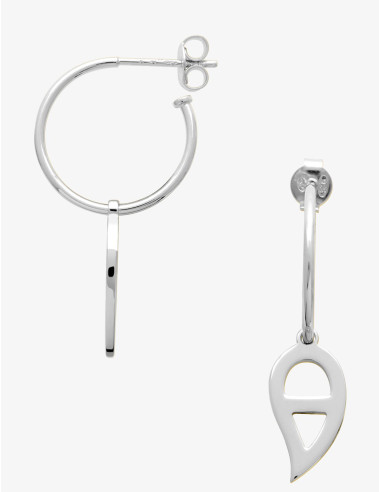 Boucles d’oreilles créoles Paisley argent