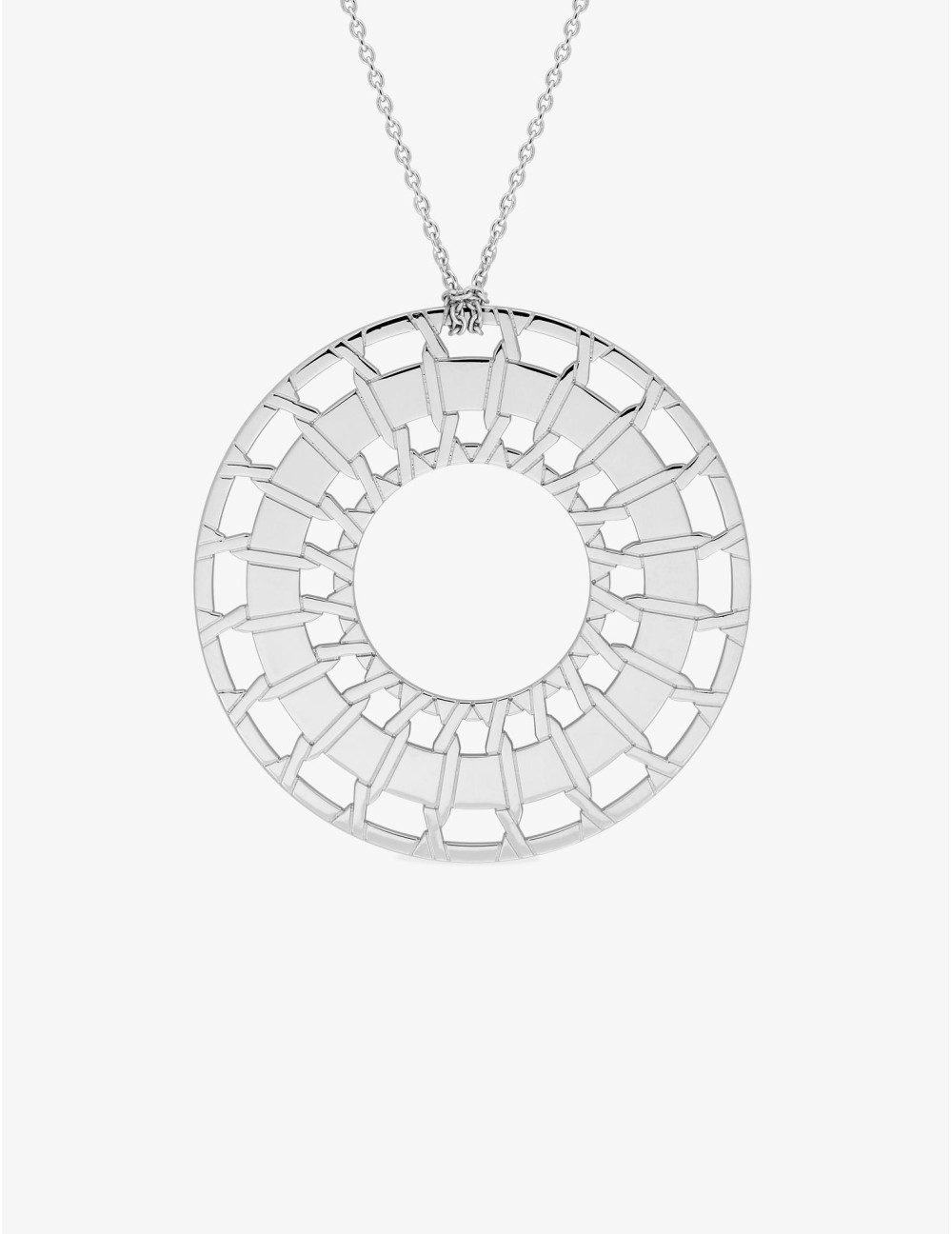 Sautoir Soleil Graphique argent