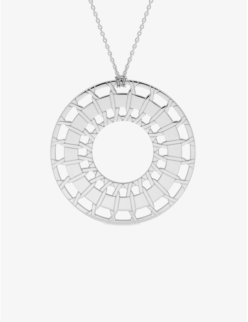 Sautoir Soleil Graphique argent