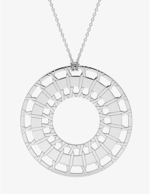 Sautoir Soleil Graphique argent