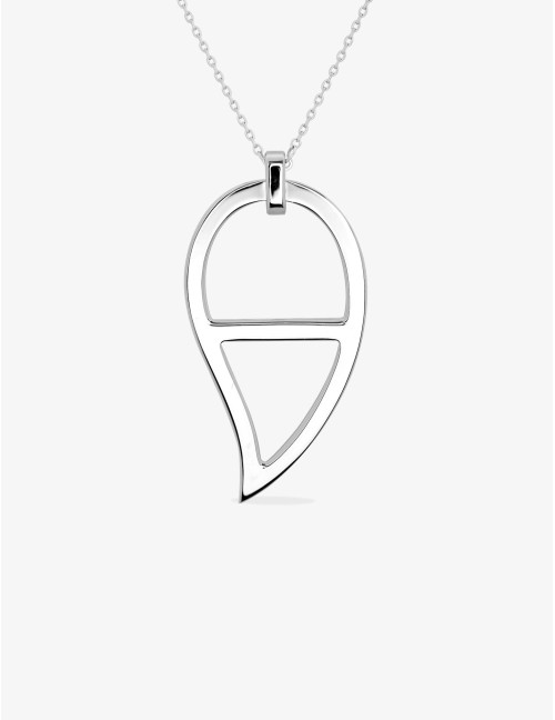 Sautoir Graphique Paisley argent