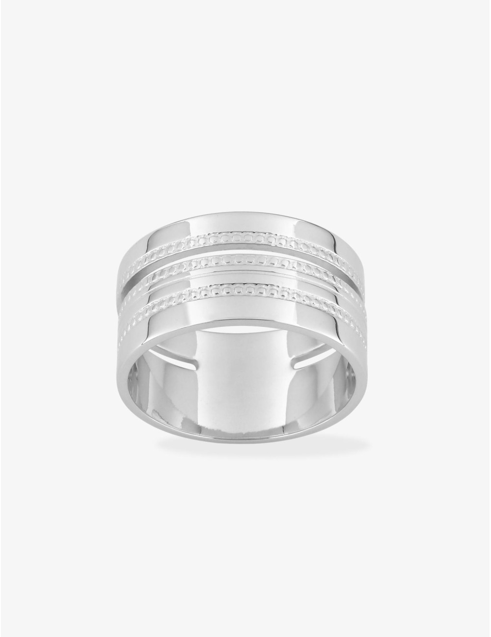 Bague Glamour Essence – Détails Perlés argent