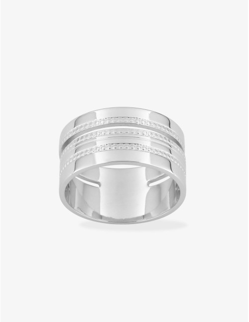 Bague Glamour Essence – Détails Perlés argent