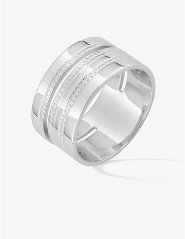 Bague Glamour Essence – Détails Perlés argent
