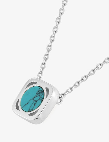 Collier Aventure Turquoise Argent