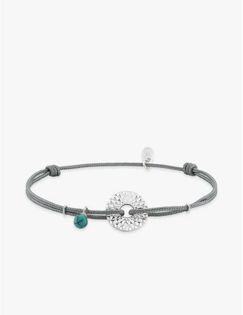 Bracelet Cordon Aventure Turquoise Argent