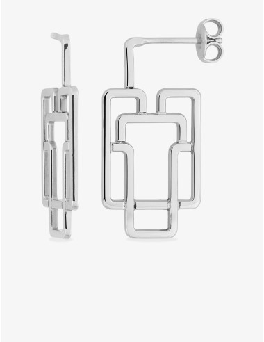Boucles d’oreilles Prospective Graphique Argent