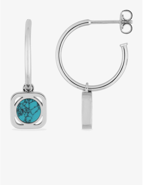 Créoles Aventure Turquoise Argent