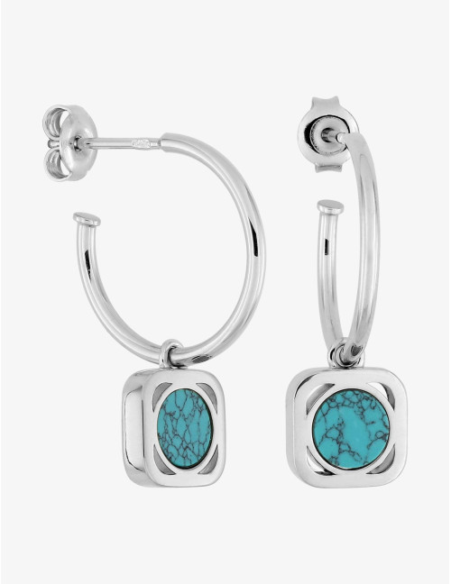 Créoles Aventure Turquoise Argent