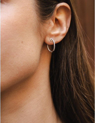 Boucles d'oreilles Sully créoles argent