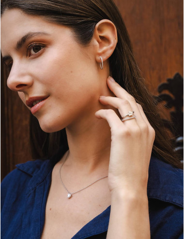 Boucles d'oreilles Sully créoles argent