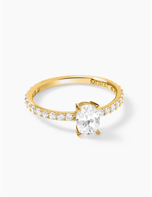 Bague Madeleine accompagnée doré grande