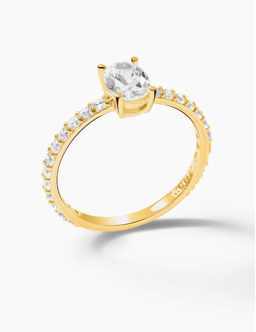 Bague Madeleine accompagnée doré grande