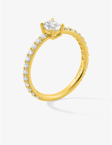 Bague Madeleine accompagnée doré moyenne