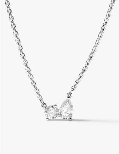 Collier Toi & Moi Twist argent