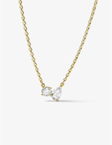 Collier Toi & Moi Twist doré