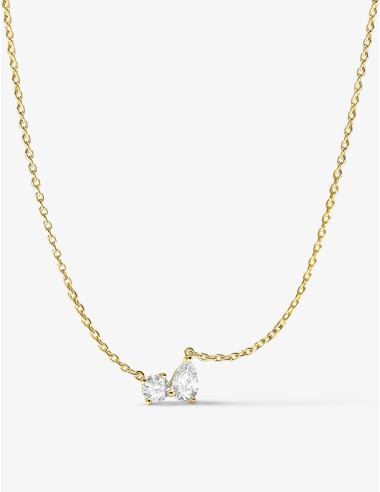 Collier Toi & Moi Twist doré