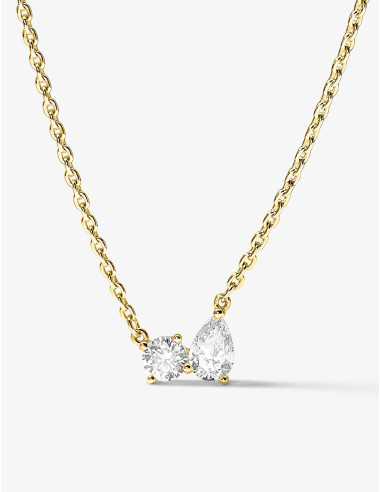 Collier Toi & Moi Twist doré