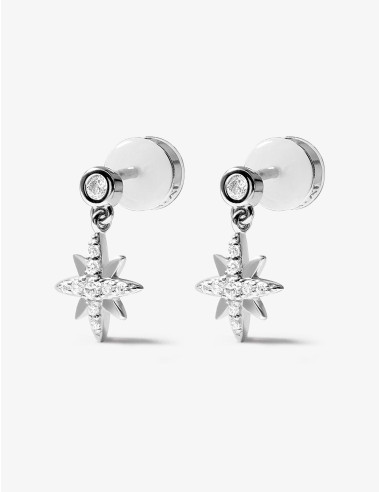 Boucles d’oreilles pendantes Céleste argent