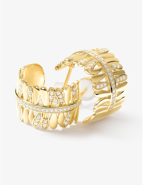 Boucles d'oreilles Les Fougères dorées