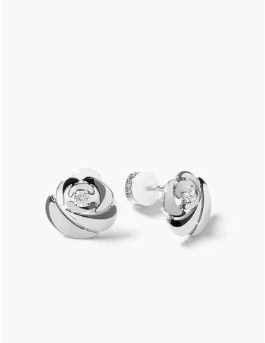 Boucles d'oreilles La Rose argent