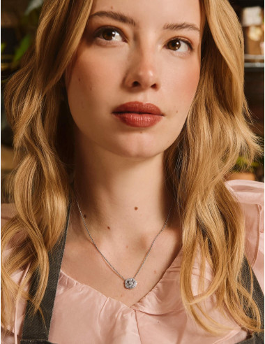 Collier La Rose Pavée argent