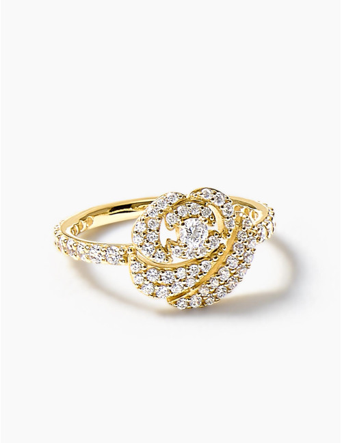 Bague La Rose Pavée dorée