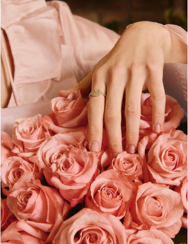 Bague La Rose Pavée dorée