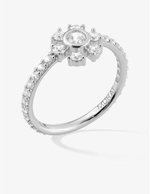 Bague Cristal d’Hiver Accompagnée argent