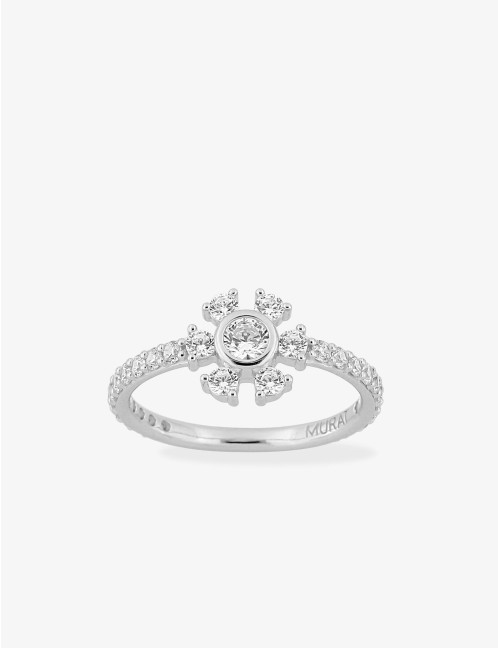 Bague Cristal d’Hiver Accompagnée argent