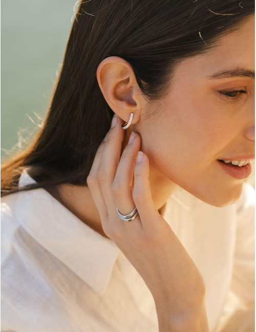 Boucles d'oreilles Seine argent