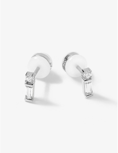 Boucles d’oreilles Façades Puces argent