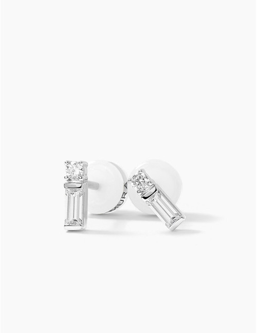 Boucles d’oreilles Façades Puces argent