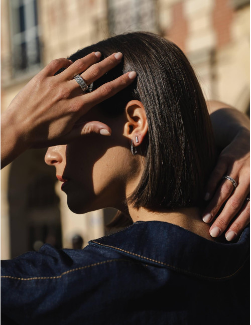 Boucles d’oreilles Façades Puces argent