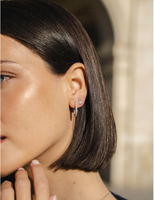 Boucles d’oreilles Façades Puces argent