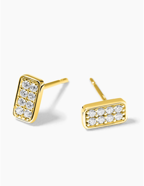 Boucles Les Pavés puces doré