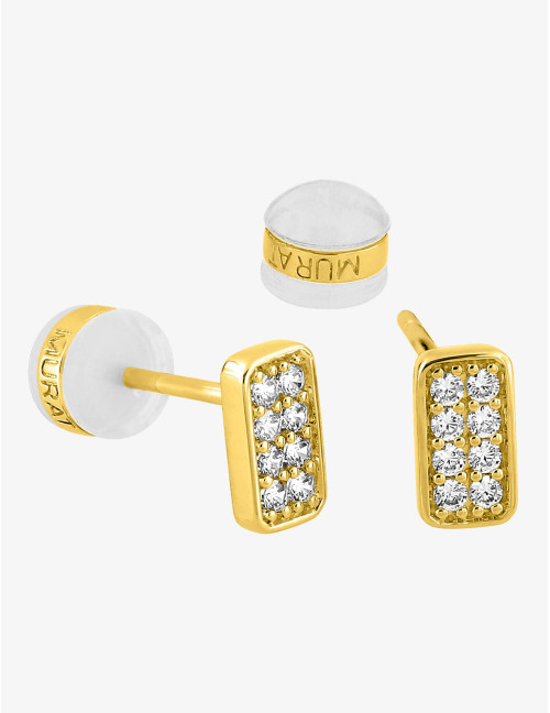 Boucles Les Pavés puces doré