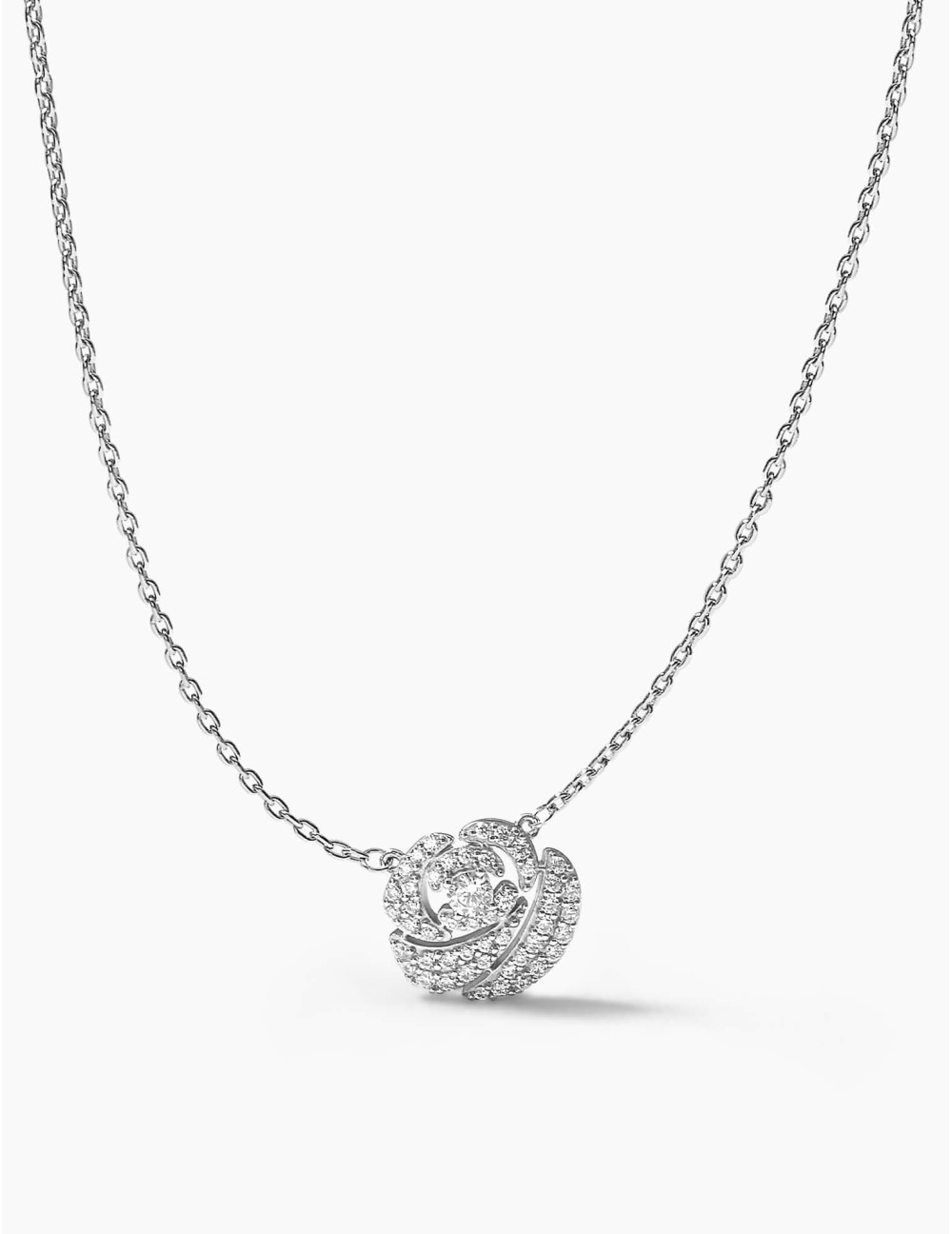 Collier La Rose Pavée argent