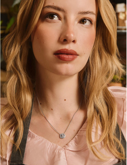 Collier La Rose Pavée argent