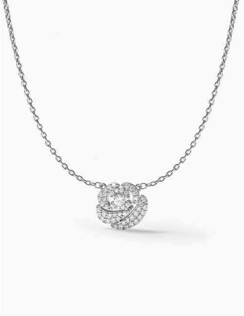 Collier La Rose Pavée argent